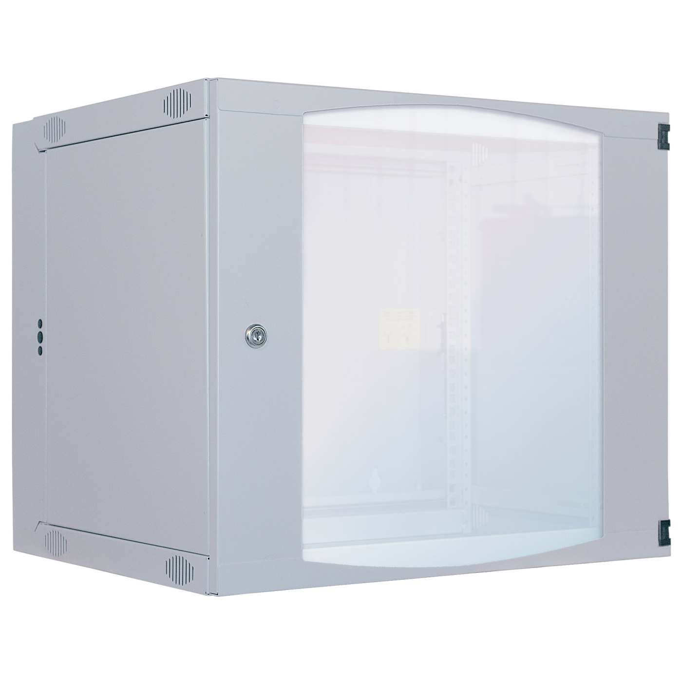 19" Double Section Wallmount Cabinet, 9U, 450 mm (17.7 in.) Depth, Gray Image 3