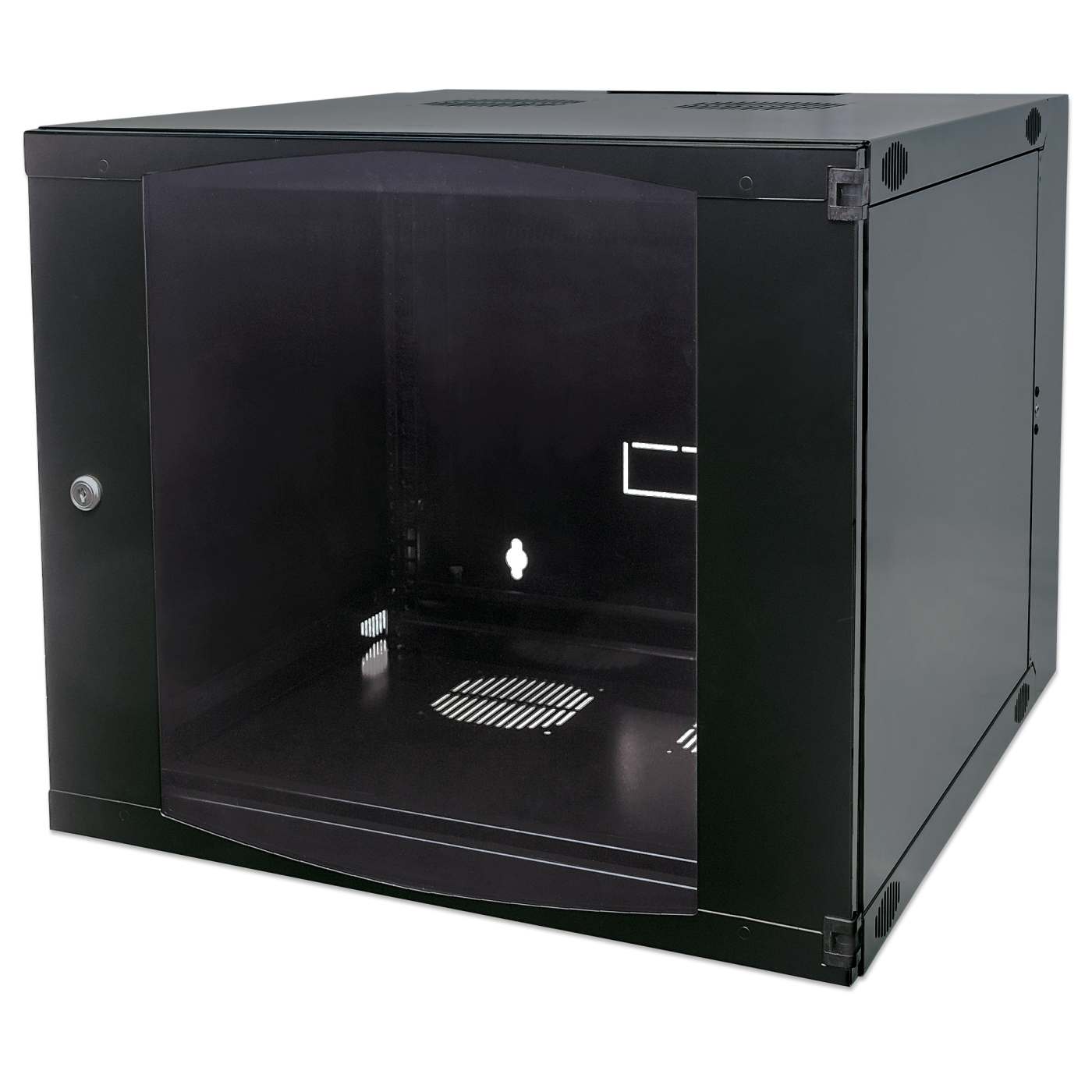 19" Double Section Wallmount Cabinet, 9U, 600 mm (23.6 in.) Depth, Black Image 1