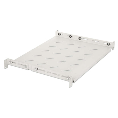 19" Shelf with Variable Rails for Fixed Mounting, Shelf Depth 350 mm, Gray Image 2