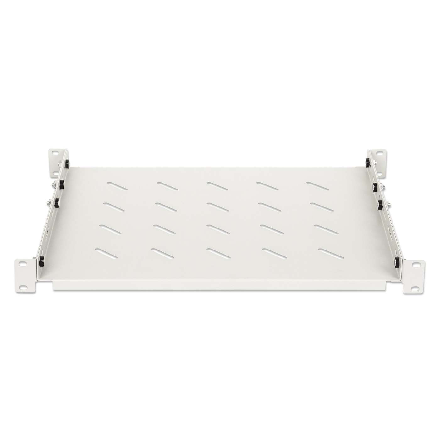 19" Shelf with Variable Rails for Fixed Mounting, Shelf Depth 350 mm, Gray Image 3