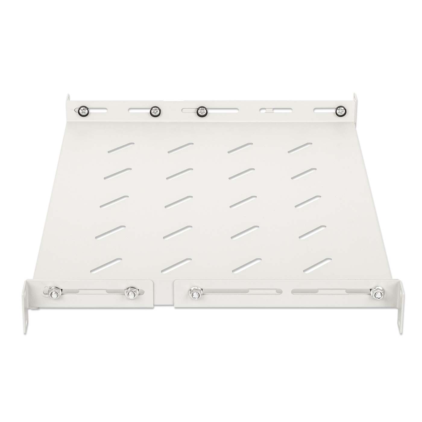 19" Shelf with Variable Rails for Fixed Mounting, Shelf Depth 350 mm, Gray Image 4