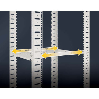 19" Shelf with Variable Rails for Fixed Mounting, Shelf Depth 350 mm, Gray Image 5