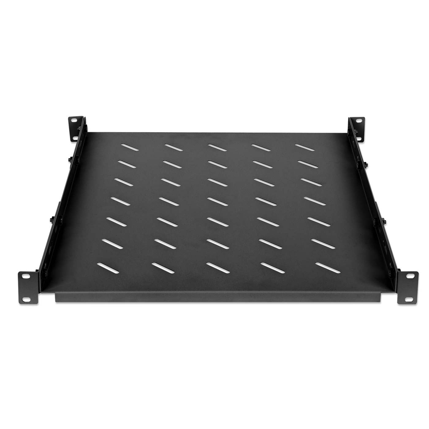 19" Shelf with Variable Rails for Fixed Mounting, Shelf Depth 550 mm, Black Image 3