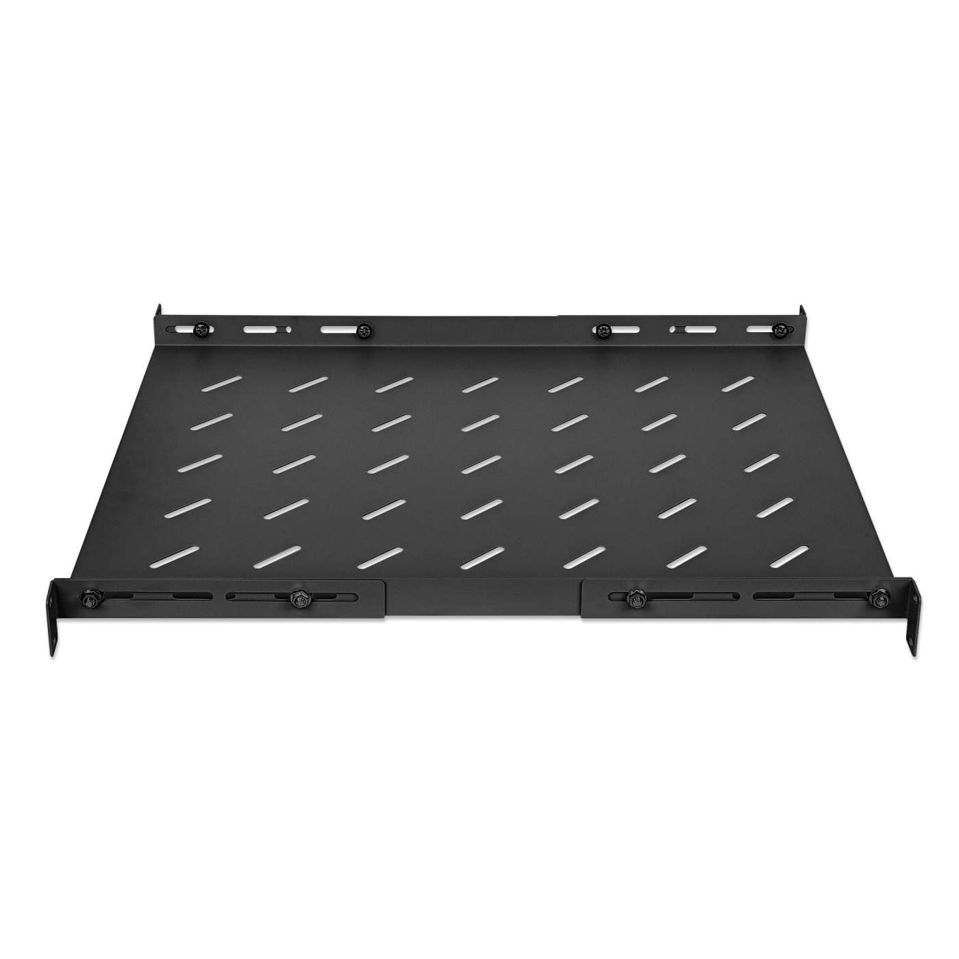 19" Shelf with Variable Rails for Fixed Mounting, Shelf Depth 550 mm, Black Image 4