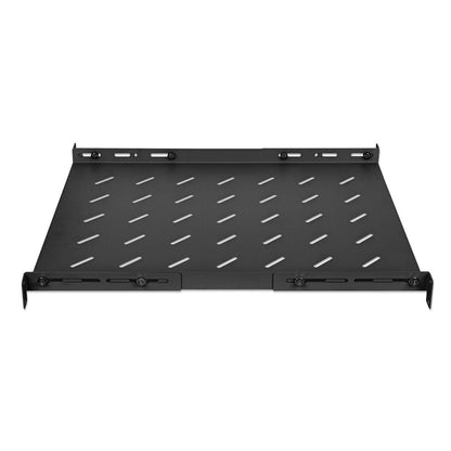 19" Shelf with Variable Rails for Fixed Mounting, Shelf Depth 550 mm, Black Image 4