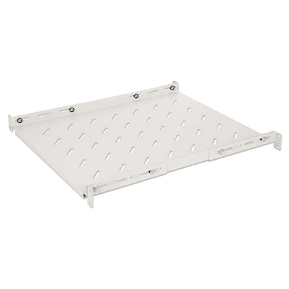19" Shelf with Variable Rails for Fixed Mounting, Shelf Depth 550 mm, Gray Image 1