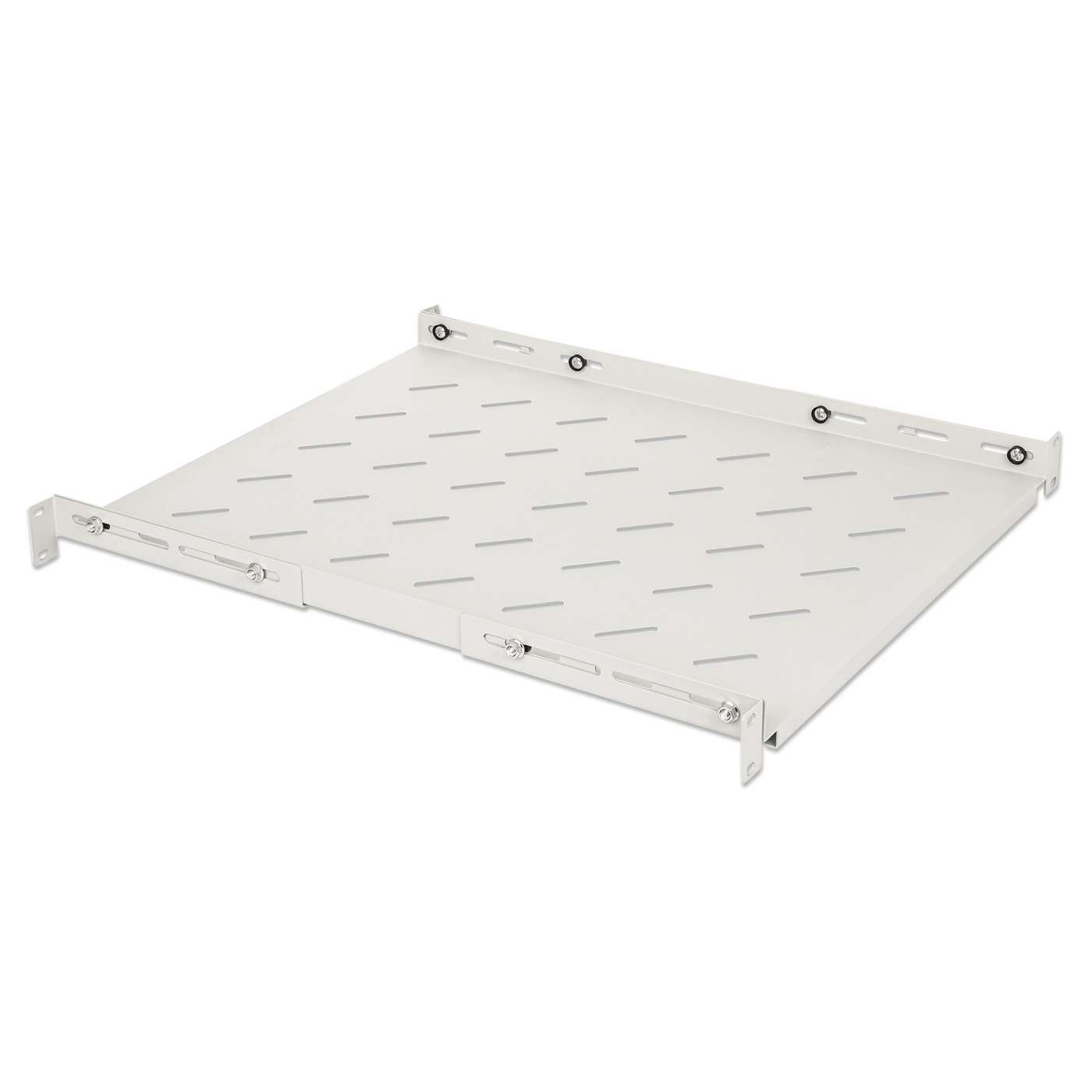 19" Shelf with Variable Rails for Fixed Mounting, Shelf Depth 550 mm, Gray Image 2
