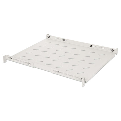 19" Shelf with Variable Rails for Fixed Mounting, Shelf Depth 550 mm, Gray Image 2
