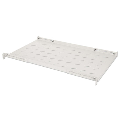 19" Shelf with Variable Rails for Fixed Mounting, Shelf Depth 750 mm, Gray Image 2