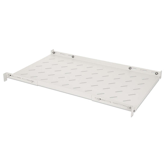 19" Shelf with Variable Rails for Fixed Mounting, Shelf Depth 750 mm, Gray Image 2