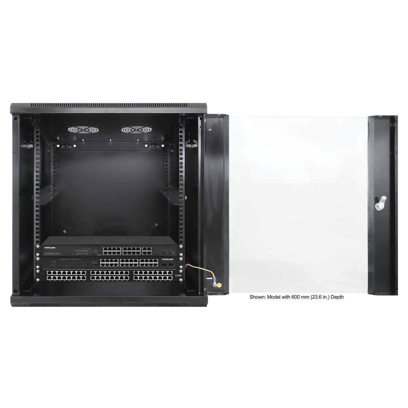 19" Wallmount Cabinet, 12U, 450 mm (17.7 in.) Depth, Black Image 7