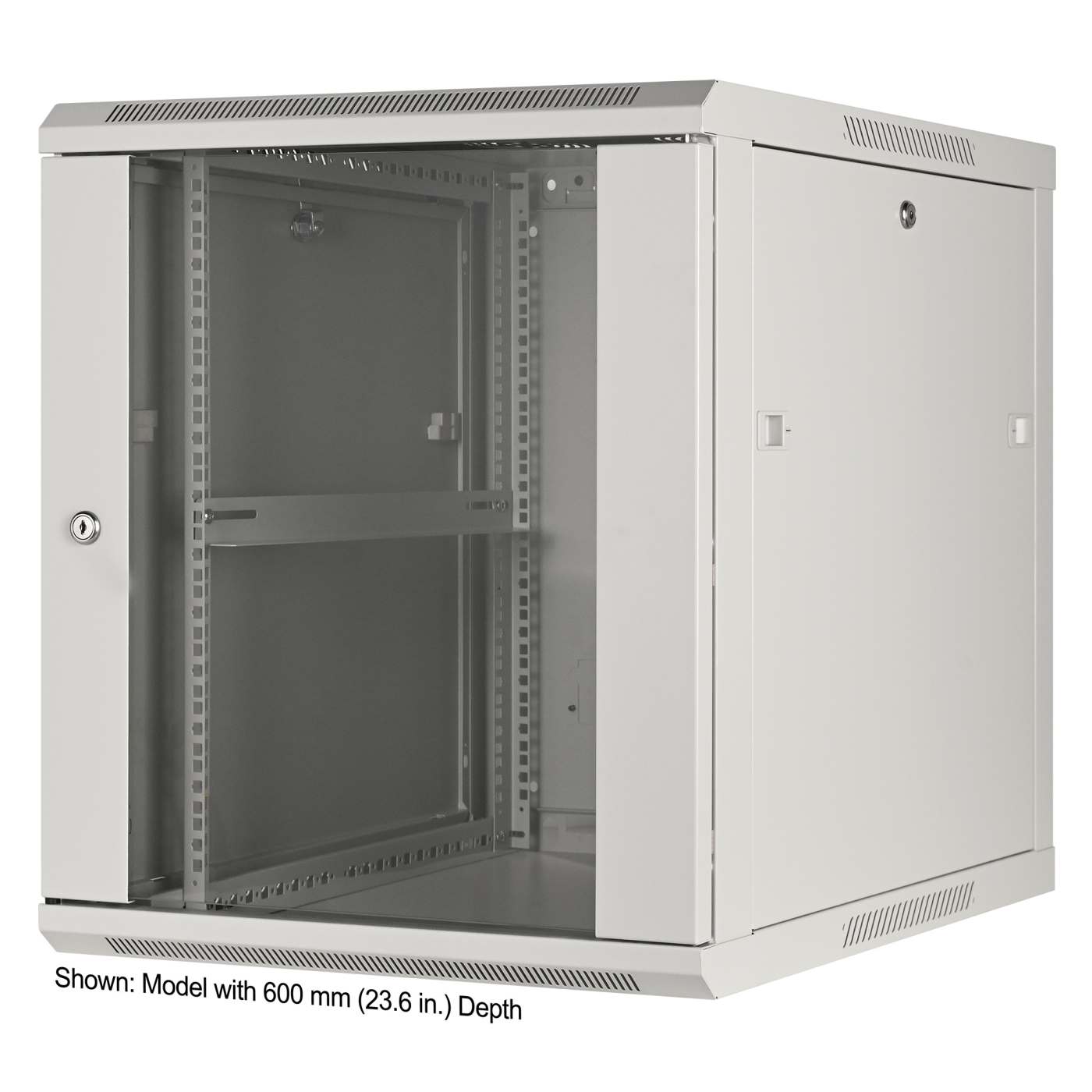 19" Wallmount Cabinet, 12U, 450 mm (17.7 in.) Depth, Gray Image 1