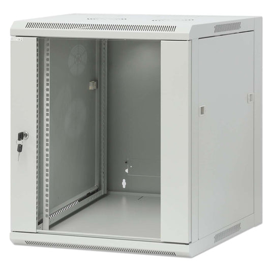 19" Wallmount Cabinet, 12U, 600 mm (23.6 in.) Depth, Gray Image 1