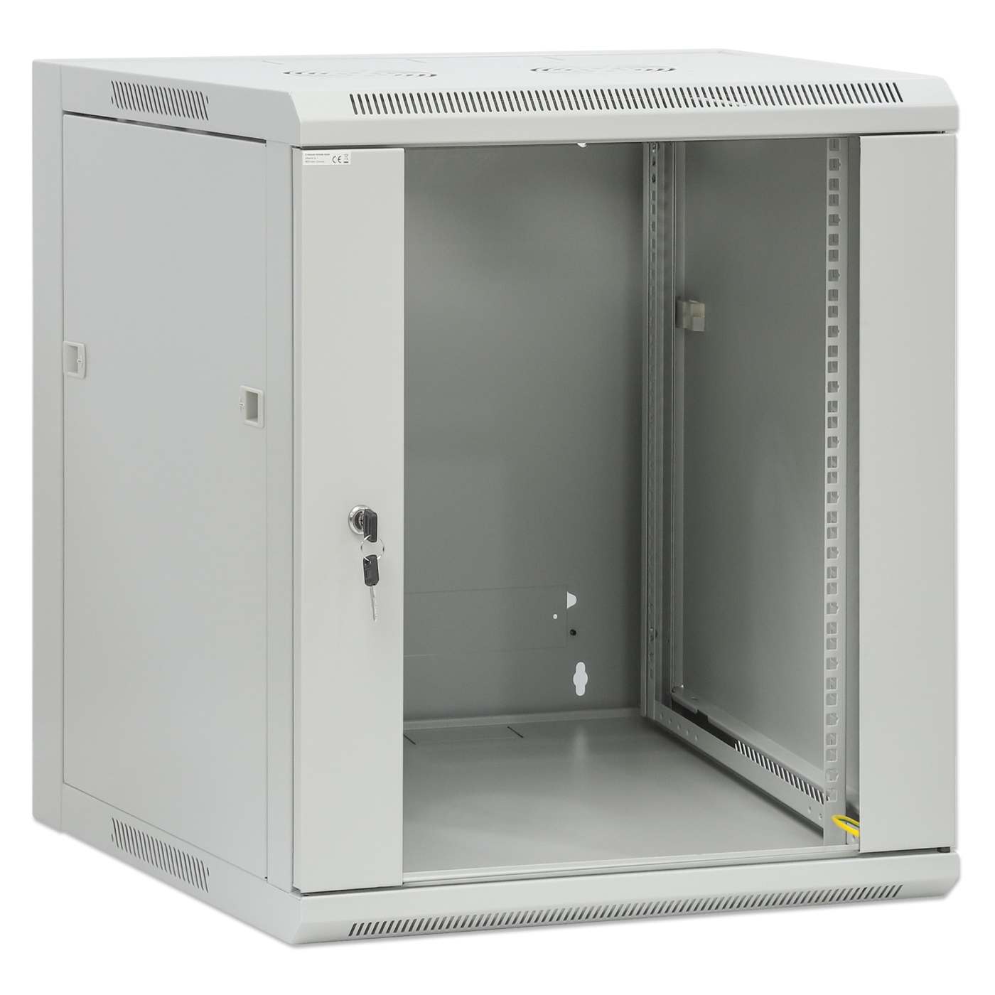 19" Wallmount Cabinet, 12U, 600 mm (23.6 in.) Depth, Gray Image 2
