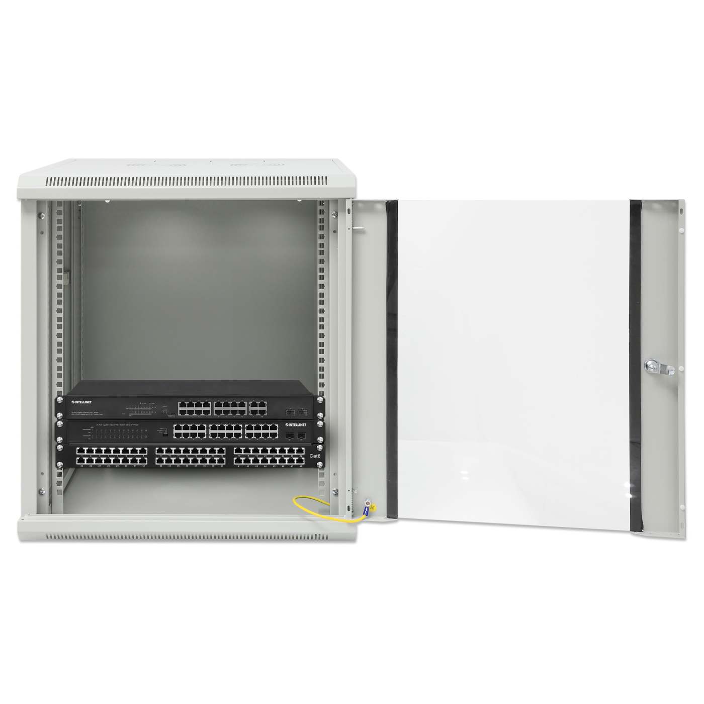 19" Wallmount Cabinet, 12U, 600 mm (23.6 in.) Depth, Gray Image 4