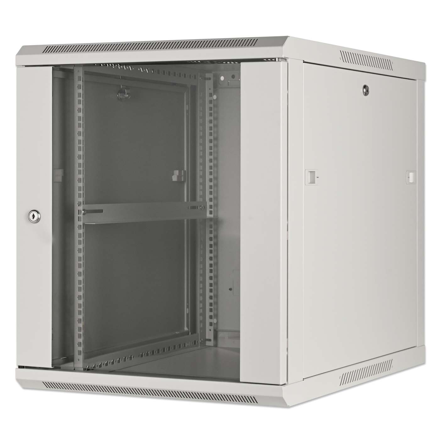 19" Wallmount Cabinet, 12U, 600 mm (23.6 in.) Depth, Gray Image 1