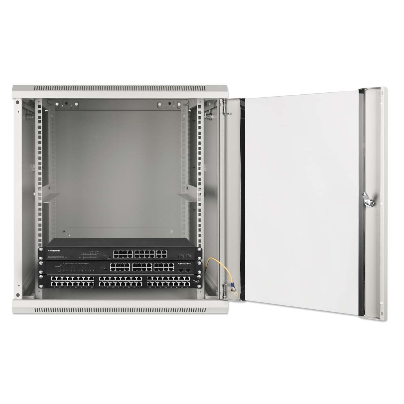 19" Wallmount Cabinet, 12U, 600 mm (23.6 in.) Depth, Gray Image 7