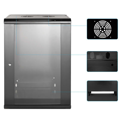19" Wallmount Cabinet, 15U, 450 mm (17.7 in.) Depth, Black Image 6