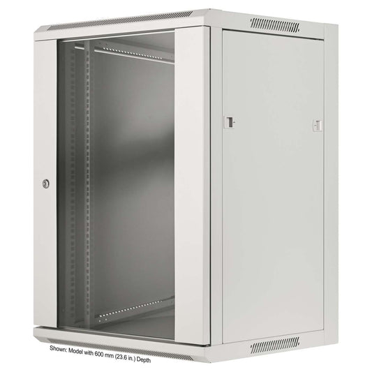 19" Wallmount Cabinet, 15U, 450 mm (17.7 in.) Depth, Gray Image 1