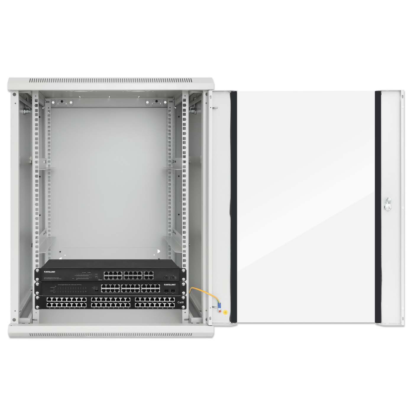 19" Wallmount Cabinet, 15U, 450 mm (17.7 in.) Depth, Gray Image 7