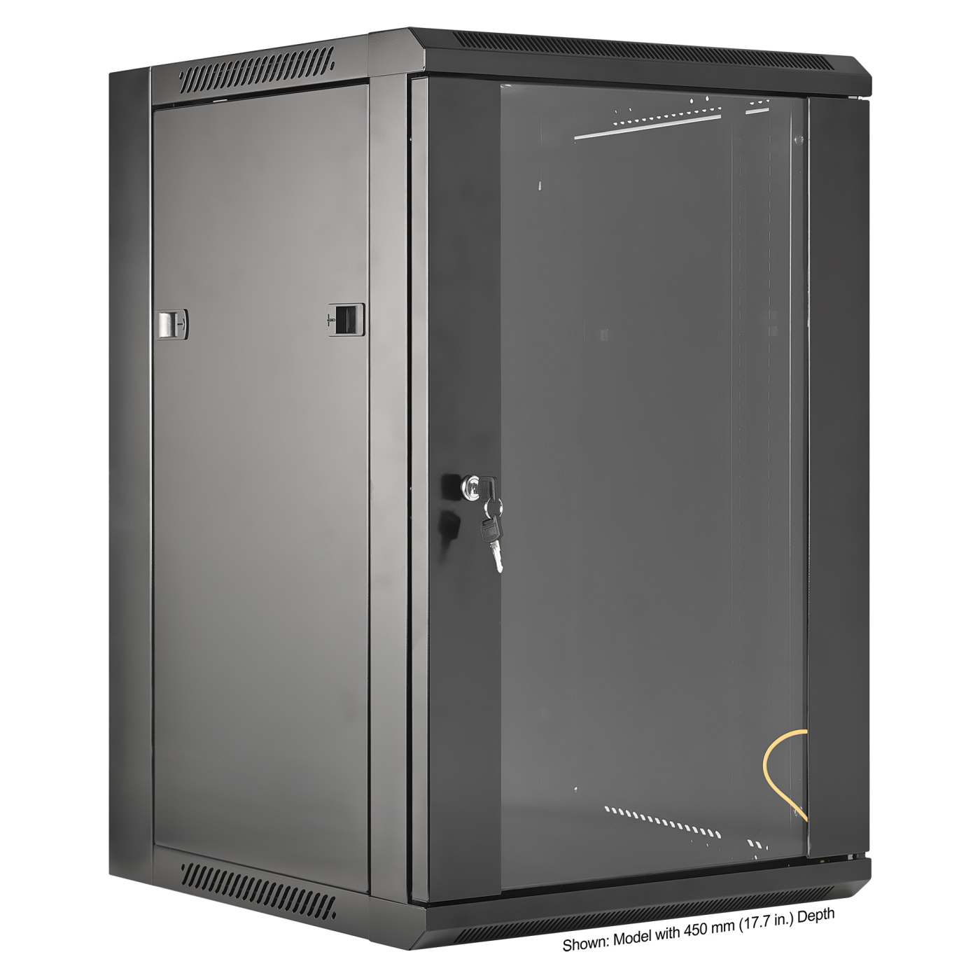 19" Wallmount Cabinet, 15U, 600 mm (23.6 in.) Depth, Black Image 3