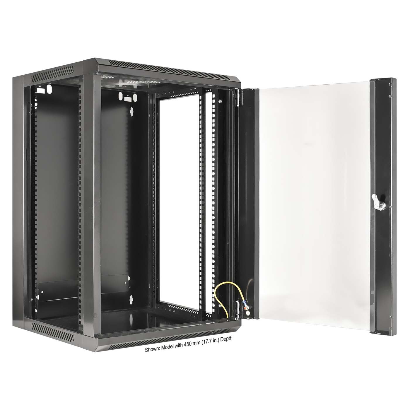 19" Wallmount Cabinet, 15U, 600 mm (23.6 in.) Depth, Black Image 6
