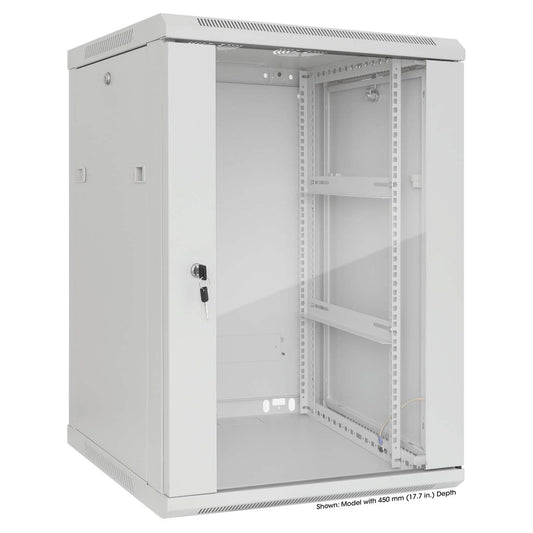 19" Wallmount Cabinet, 15U, 600 mm (23.6 in.) Depth, Gray Image 2