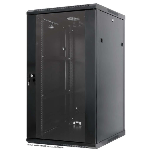 19" Wallmount Cabinet, 20U, 450 mm (17.7 in.) Depth, Black Image 1