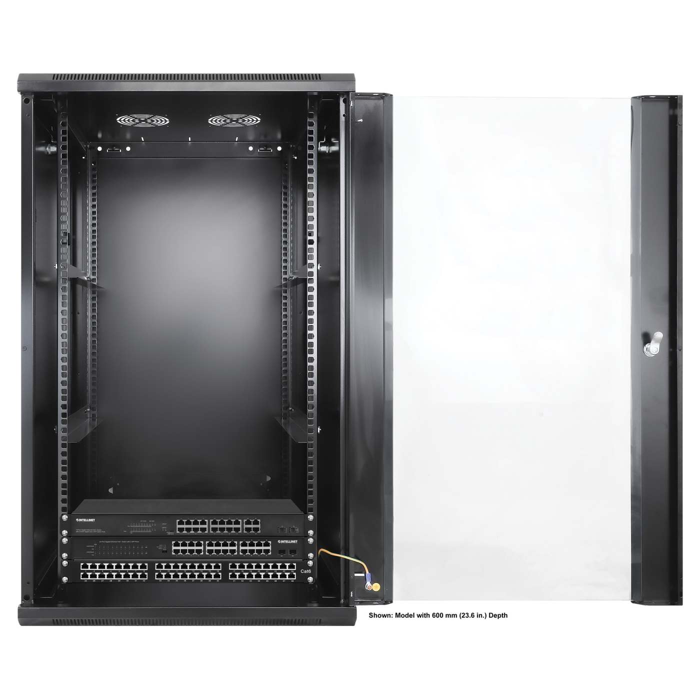 19" Wallmount Cabinet, 20U, 450 mm (17.7 in.) Depth, Black Image 7