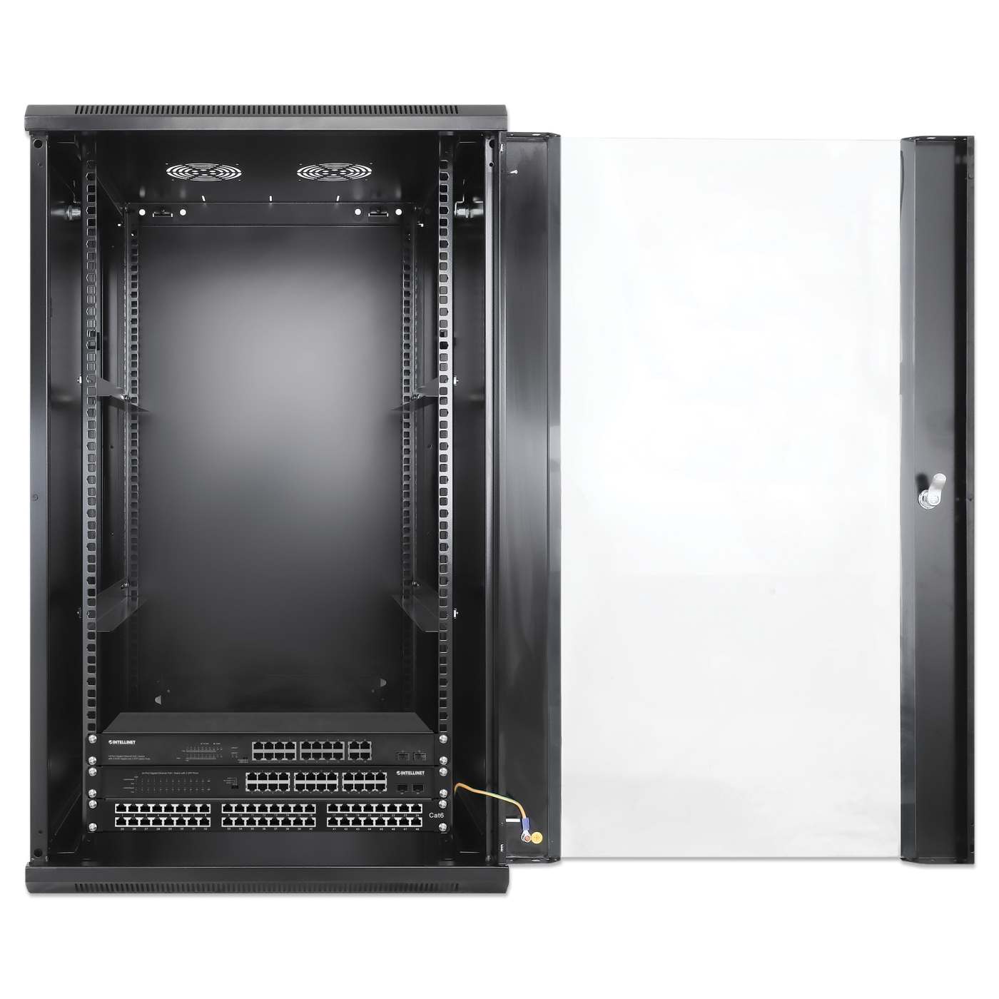 19" Wallmount Cabinet, 20U, 600 mm (23.6 in.) Depth, Black Image 7