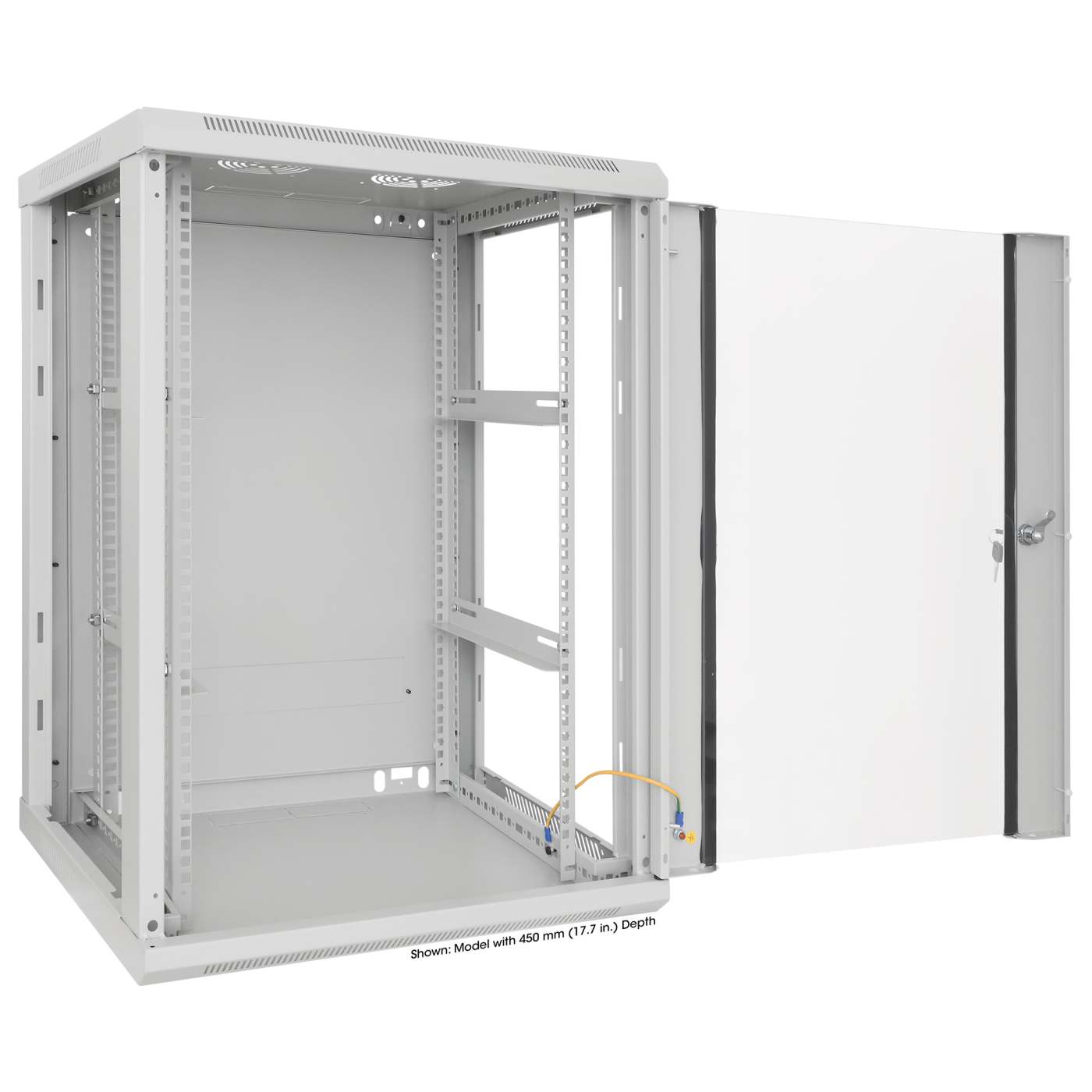 19" Wallmount Cabinet, 20U, 600 mm (23.6 in.) Depth, Gray Image 6