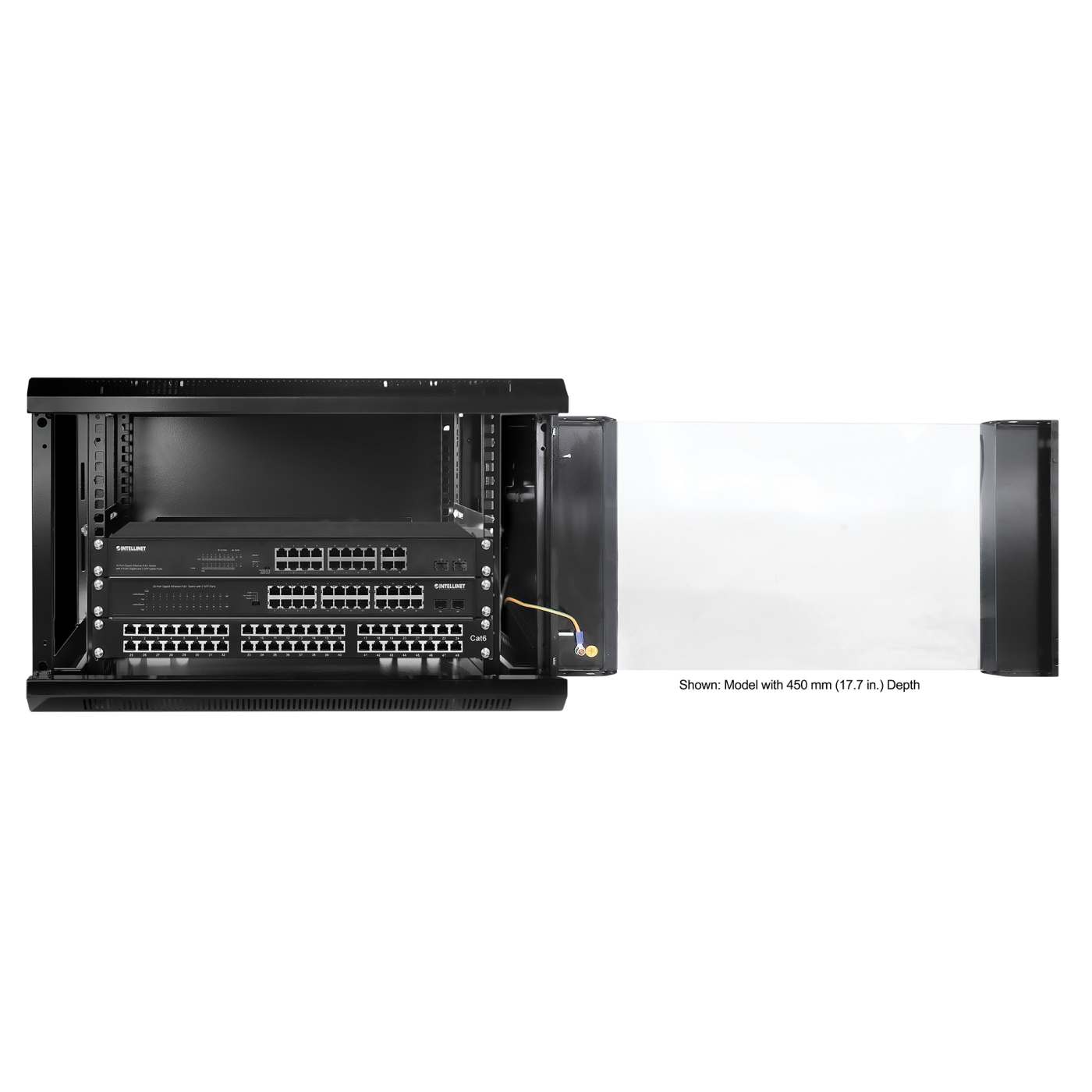 19" Wallmount Cabinet, 6U, 600 mm (23.6 in.) Depth, Black Image 7