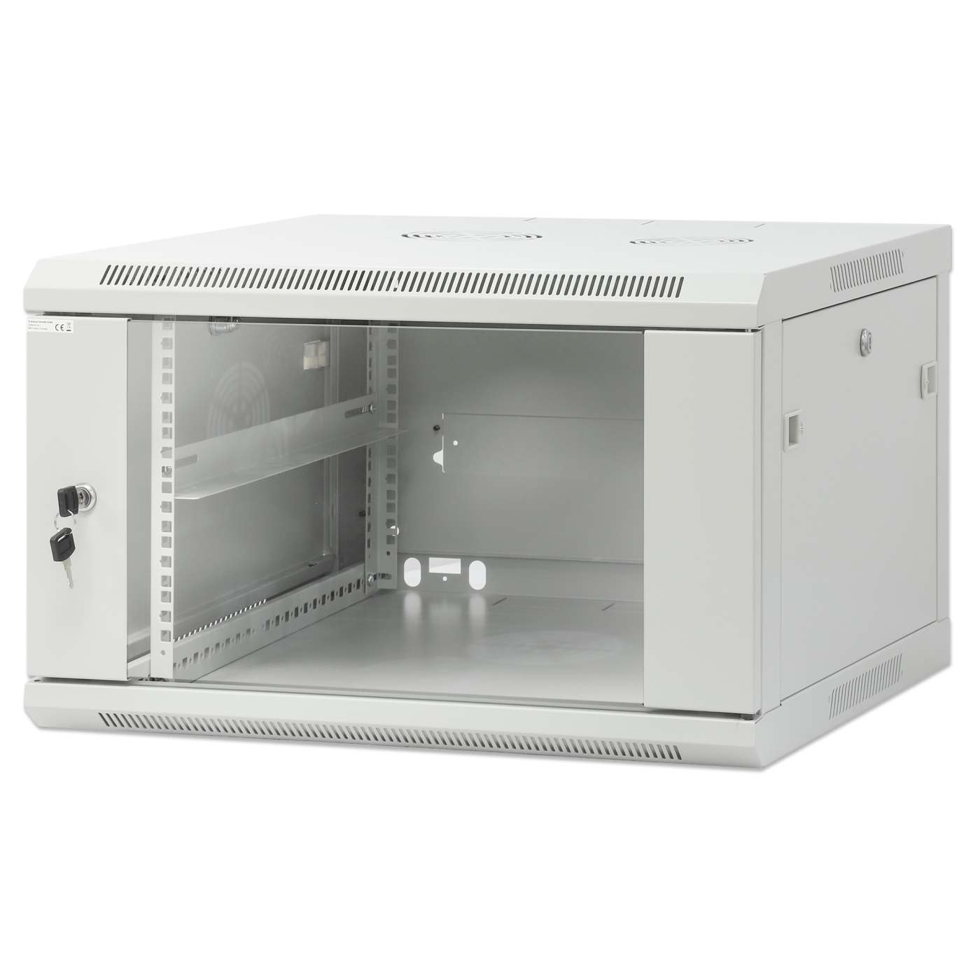 19" Wallmount Cabinet, 6U, 600 mm (23.6 in.) Depth, Gray Image 1