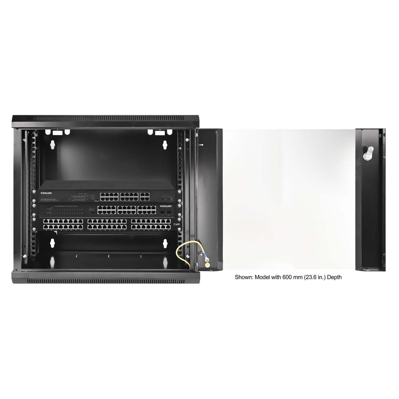 19" Wallmount Cabinet, 9U, 450 mm (17.7 in.) Depth, Black Image 5