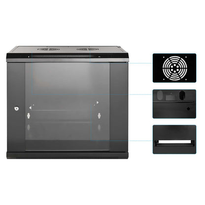 19" Wallmount Cabinet, 9U, 600 mm (23.6 in.) Depth, Black Image 6