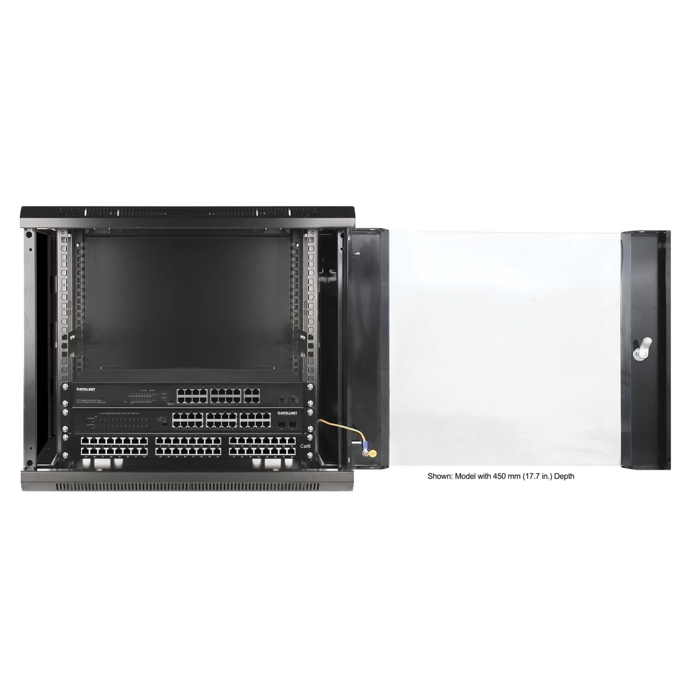 19" Wallmount Cabinet, 9U, 600 mm (23.6 in.) Depth, Black Image 7