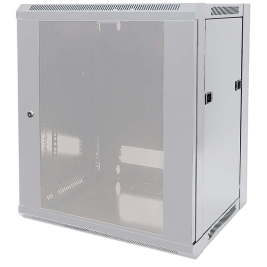 19" Wallmount Cabinet, 9U, 600 mm (23.6 in.) Depth, Gray Image 1