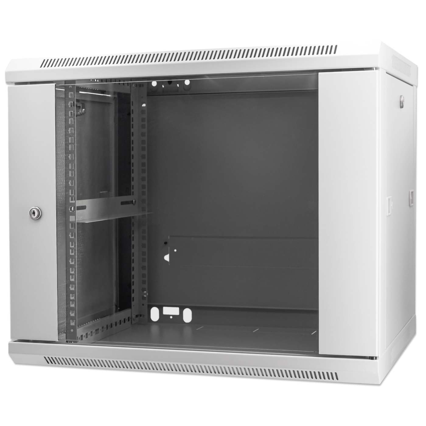 19" Wallmount Cabinet, 9U, 600 mm (23.6 in.) Depth, Gray Image 1