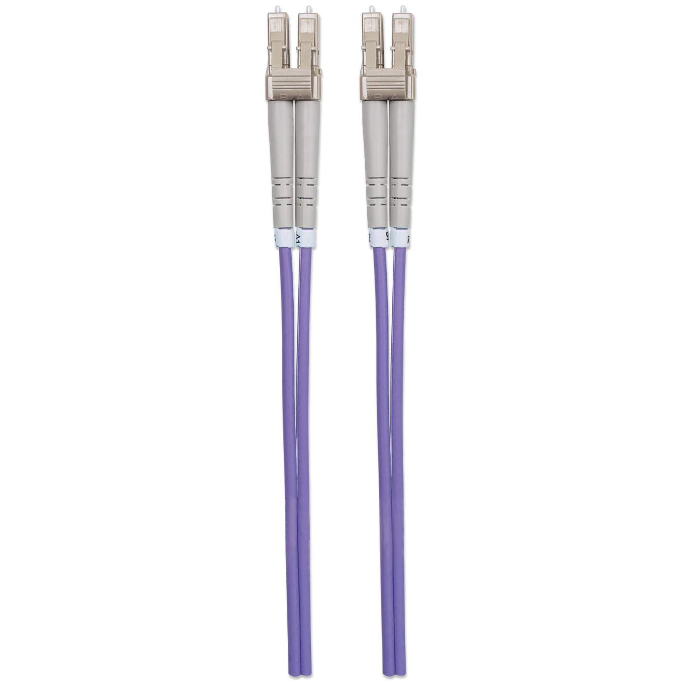 2 m LC to LC UPC Fiber Optic Patch Cable, 3.0 mm, Duplex, LSZH, OM4 Multimode, Violet Image 5