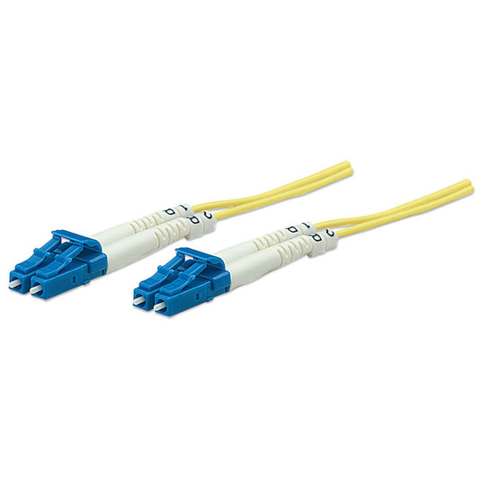 2 m LC to LC UPC Fiber Optic Patch Cable, 3.0 mm, Duplex, LSZH, OS2 Singlemode, Yellow Image 1