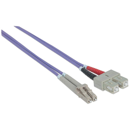 2 m LC to SC UPC Fiber Optic Patch Cable, 3.0 mm, Duplex, LSZH, OM4 Multimode, Violet Image 3