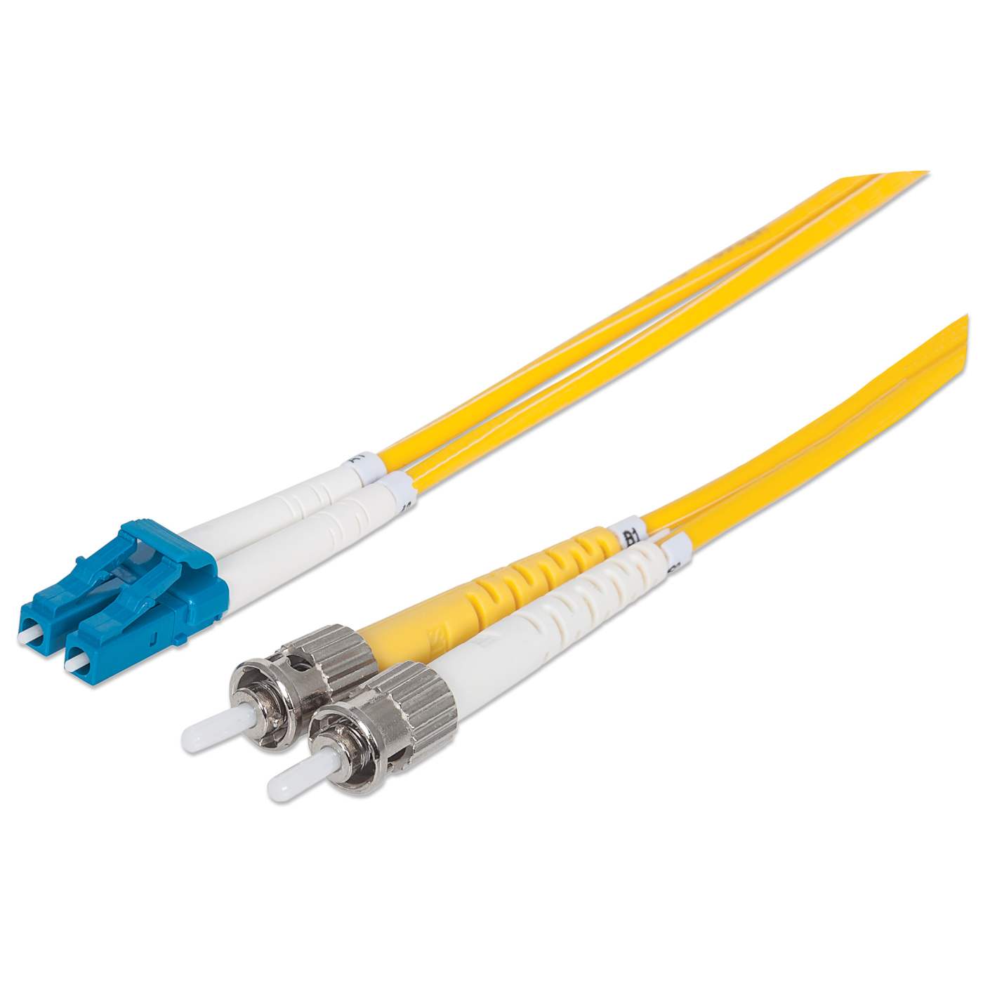 2 m LC to ST UPC Fiber Optic Patch Cable, 3.0 mm, Duplex, LSZH, OS2 Singlemode, Yellow Image 1