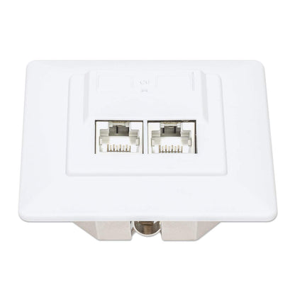 2-Port Cat6 10G Shielded RJ45 Wall Plate Image 4