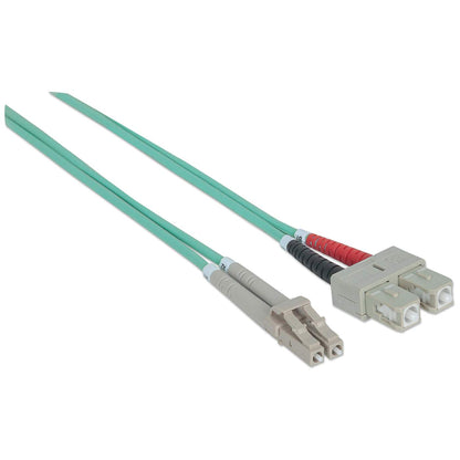 3 m LC to SC UPC Fiber Optic Patch Cable, 3.0 mm, Duplex, LSZH, OM3 Multimode, Aqua Image 3