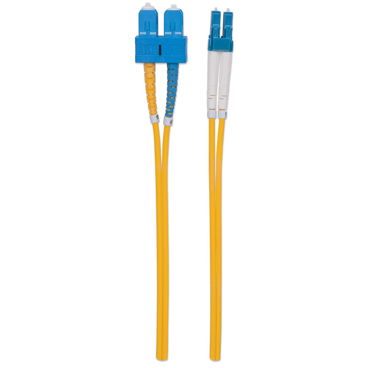 3 m LC to SC UPC Fiber Optic Patch Cable, 3.0 mm, Duplex, LSZH, OS2 Singlemode, Yellow Image 5