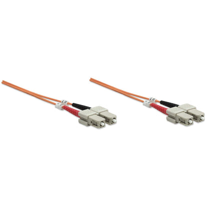 3 m SC to SC UPC Fiber Optic Patch Cable, 3.0 mm, Duplex, LSZH, OM1 Multimode, Orange Image 3