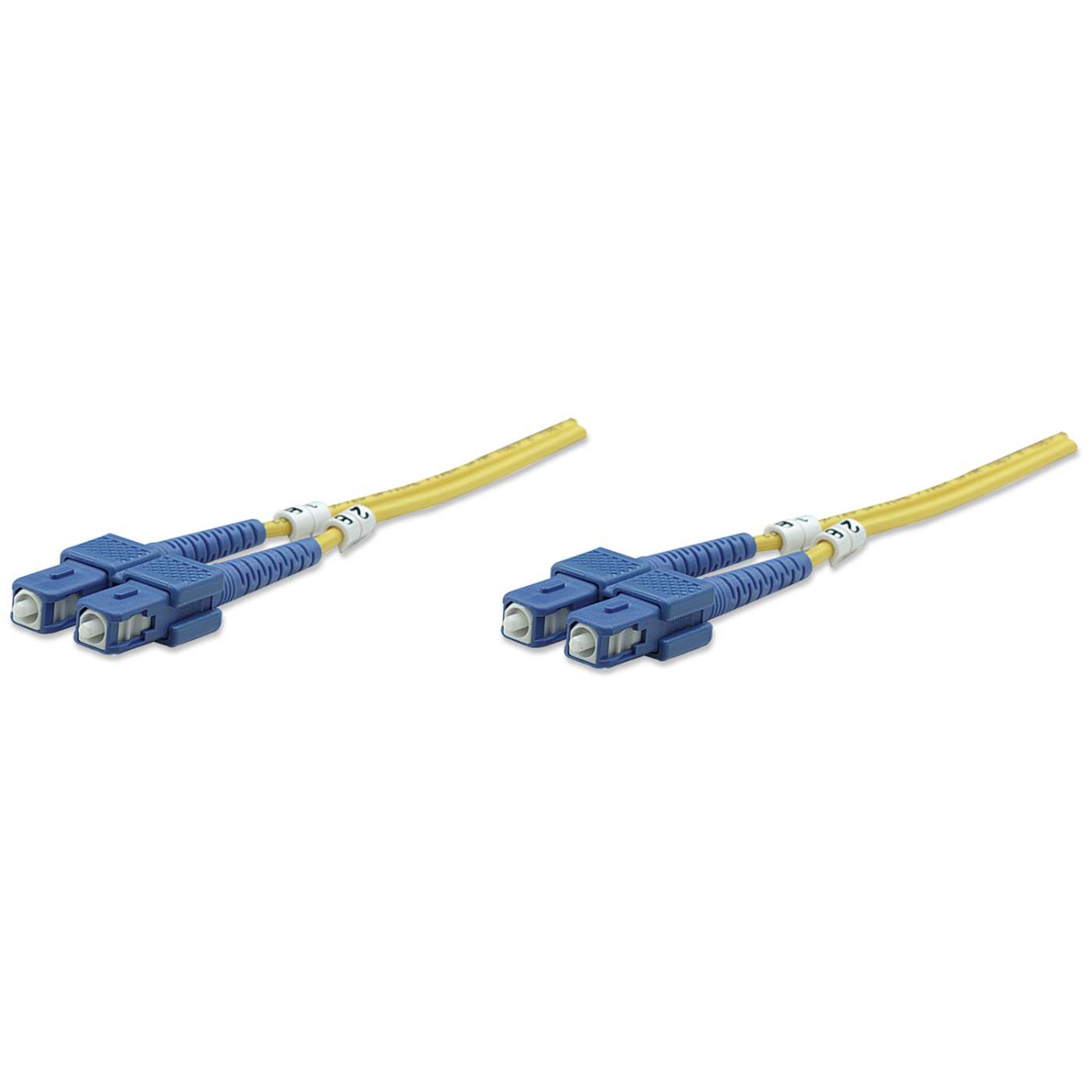 3 m SC to SC UPC Fiber Optic Patch Cable, 3.0 mm, Duplex, LSZH, OS2 Singlemode, Yellow Image 1