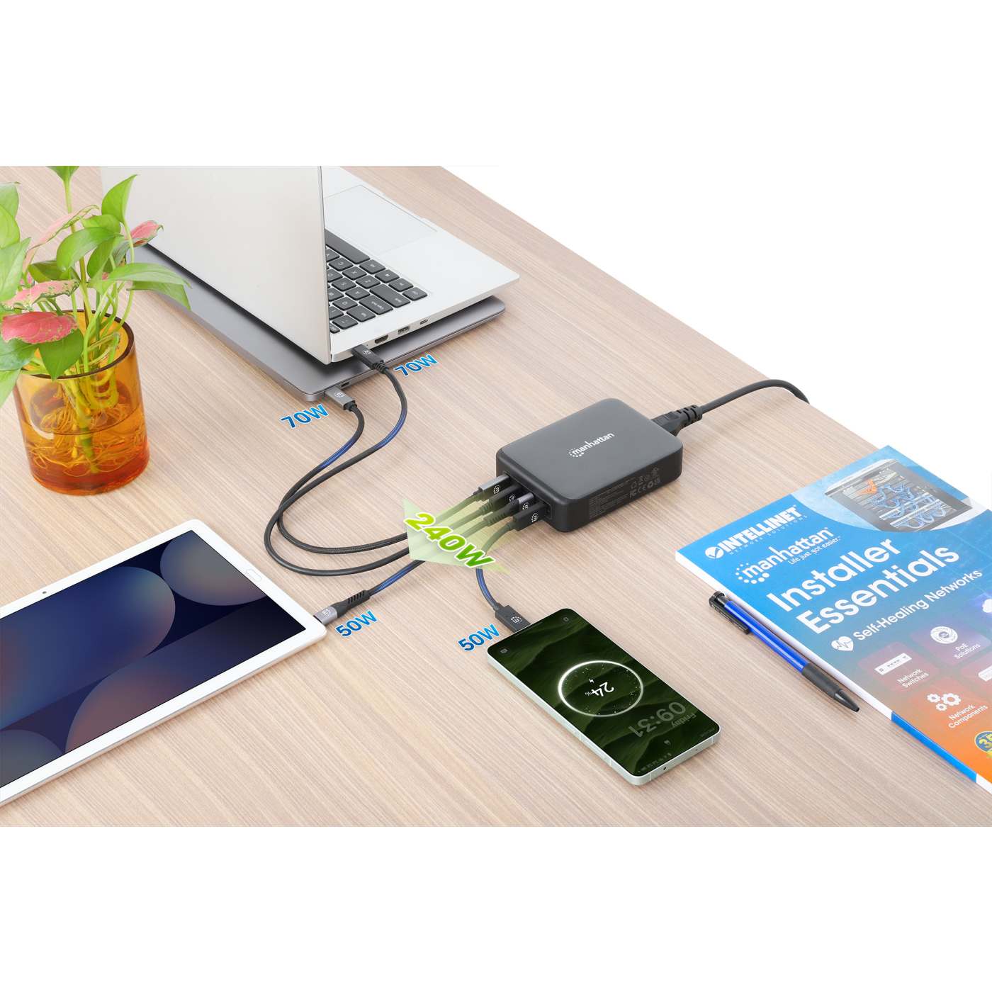 4-Port GaN USB Power Delivery Charging Station - 240 W / PD 3.1 Image 3