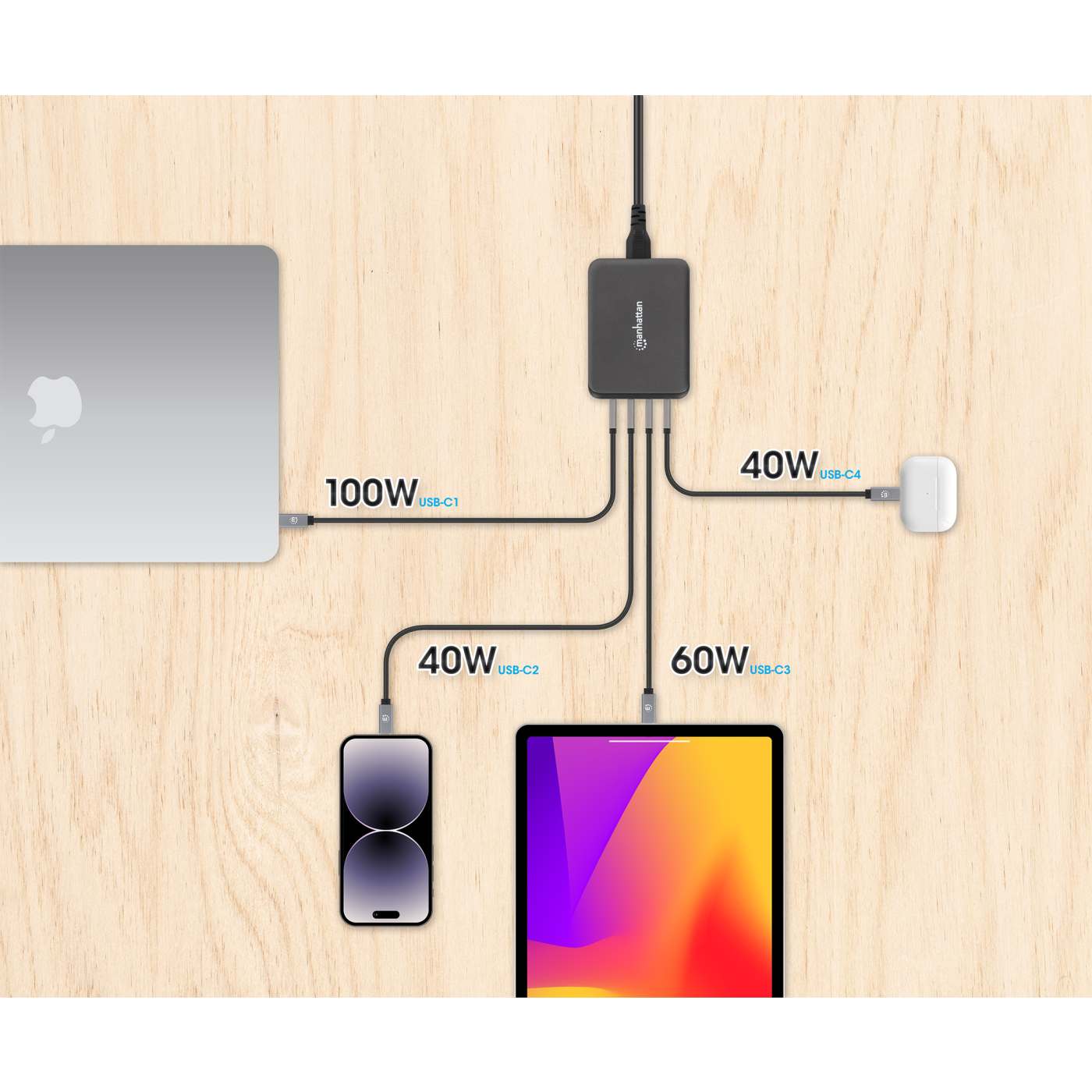 4-Port GaN USB Power Delivery Charging Station - 240 W / PD 3.1 Image 8