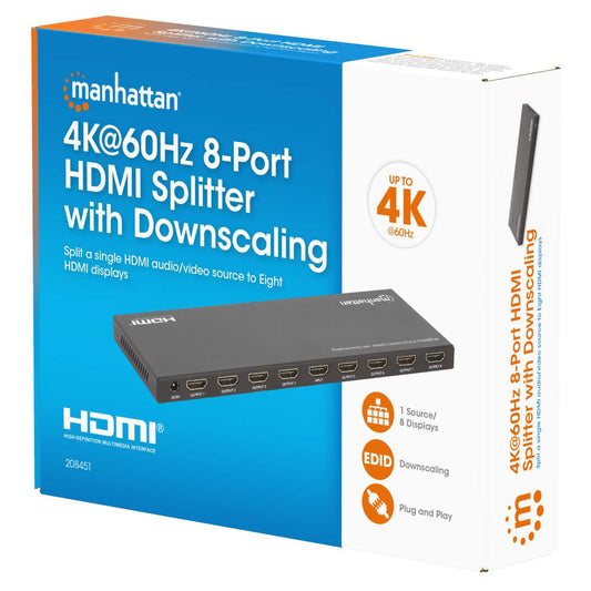 4K@60Hz 8-Port HDMI Splitter with Downscaling Packaging Image 2